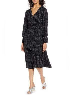 Halogen polka dot wrap dress, size XL